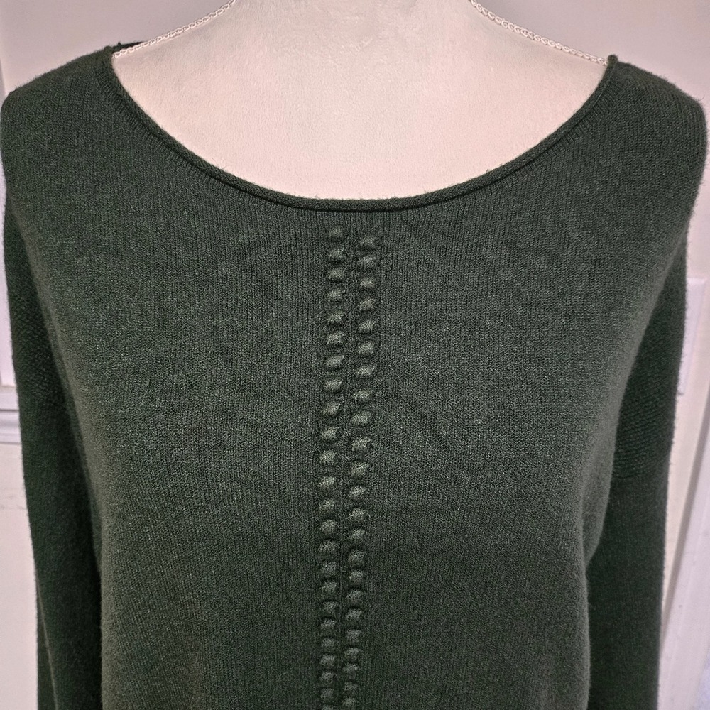 Soft Surroundings Forest Green Bobble Detail Sweater Size M Minimalist Holiday - Picture 4 of 8